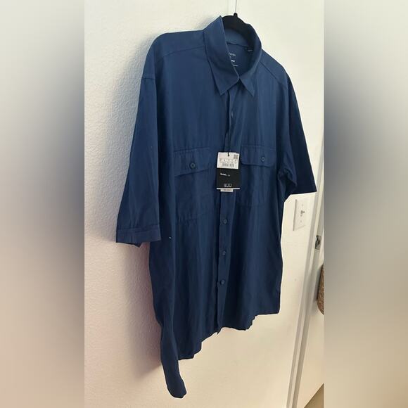 NWT Cortefiel  Men's Blue Short Sleeve Shirt - Picture 2 of 6